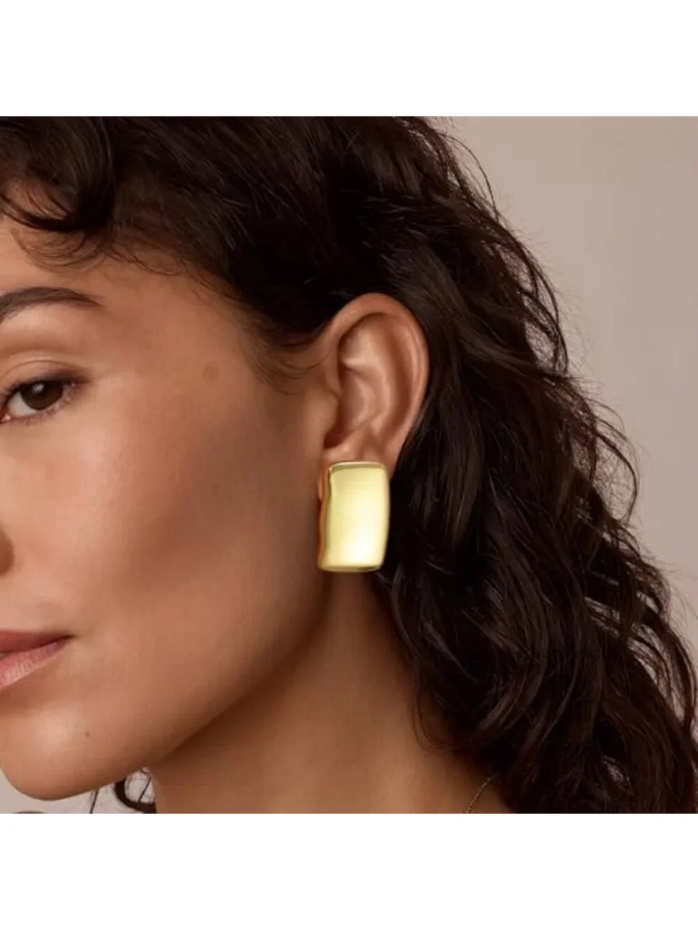 Chunky 14k Gold Plated Statement Drop Stud Earrings Geometric Large for Women
